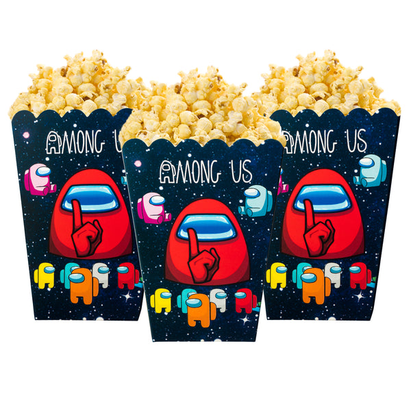 Icasy 30 Packs Among Game Party Popcorn Boxes, Among Game Theme Party Favors Supplies Popcorn Snack Candy Container Treat Boxes Decorations for Birthday Space Theater Themed Movie Nights Carnivals