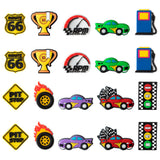 Laffact 20 Pcs Racing Car PVC Shoes Charms Decorations for Boys Kids Race Car Clog Charm Accessories for Shoes Bracelet Wristband Sandals Slip-On Cartoon Racing Party Favors Toys for Birthday Gifts