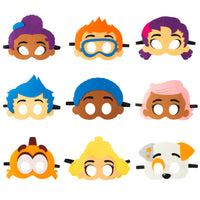 Icasy 9 Packs Bubble Guppies Theme Felt Masks for Kids, Adorable Bubble Guppies Birthday Party Supplies Favors Pretend Play Dress Up Costumes Photo Booth Props, Great Party Eye Masks with Elastic Bandc