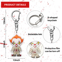 Laffact 8 Packs Horror Classic Movie Characters Acrylic Keyring Accessories for Keys Wallets Backpack Scary Movies Figure Pendant Hanging Key Chain Decorations with Metal Rotatable Link for Halloween