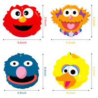 Icasy 30 Packs Sesame Table Toppers Sticks Centerpiece Set Double-Sided Photo Booth Props Cake Toppers Elmo Blue Monster Big Bird Oscar Ernie Themed Birthday Party Supplies Favors Decorations for Kids