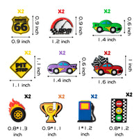 Laffact 20 Pcs Racing Car Shoes Charms for Boys Kids Racing Themed PVC Shoe Decorations for Toddlers Race Car Clog Charm for Shoes Bracelet Wristband Sandals Slip-On Croc Accessories Party Favor Gifts