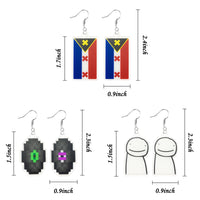 Laffact 3 Pairs Dream SMP Mcyt Earrings Unique L'manberg Flag Acrylic Earrings Jewelry For Women Girls Cute Anime Figure Pendant Dangle with 925 Silver Ear Hook for Sensitive Ears Halloween Accessory