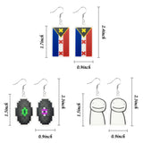 Laffact 3 Pairs Dream SMP Mcyt Earrings Unique L'manberg Flag Acrylic Earrings Jewelry For Women Girls Cute Anime Figure Pendant Dangle with 925 Silver Ear Hook for Sensitive Ears Halloween Accessory