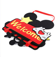 Icasy Mickey Party Supplies Mickey Door Decoration︱Welcome To My Party Door Sign Welcome Hanger Door Poster Banner Home Decoration