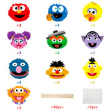 Icasy 30 Packs Sesame Table Toppers Sticks Centerpiece Set Double-Sided Photo Booth Props Cake Toppers Elmo Blue Monster Big Bird Oscar Ernie Themed Birthday Party Supplies Favors Decorations for Kids