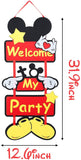 Icasy Mickey Party Supplies Mickey Door Decoration︱Welcome To My Party Door Sign Welcome Hanger Door Poster Banner Home Decoration