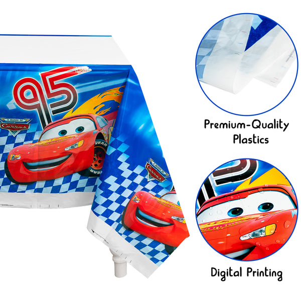 Icasy 4Pcs Race Car Table Covers Plastic Disposable Rectangle