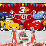 Icasy Race Car 3rd Birthday Party Backdrop Decoration Large Racing Posters Photo Booth Props Wall Décor Fast 3 Photography Background Banner Let’s Go Racing Party Supplies for Kids Three Years Old