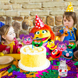 Icasy 30 Packs Sesame Table Toppers Sticks Centerpiece Set Double-Sided Photo Booth Props Cake Toppers Elmo Blue Monster Big Bird Oscar Ernie Themed Birthday Party Supplies Favors Decorations for Kids