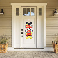 Icasy Mickey Party Supplies Mickey Door Decoration︱Welcome To My Party Door Sign Welcome Hanger Door Poster Banner Home Decoration