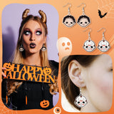 Laffact 4 Pairs of Horror Classic Movie Characters Earrings Hypoallergenic Halloween Dangle Earrings Scary Horror Movies Themed Cartoon Anime Cosplay Jewelry Collection Gifts for Women Men Movie Fans