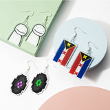 Laffact 3 Pairs Dream SMP Mcyt Earrings Unique L'manberg Flag Acrylic Earrings Jewelry For Women Girls Cute Anime Figure Pendant Dangle with 925 Silver Ear Hook for Sensitive Ears Halloween Accessory